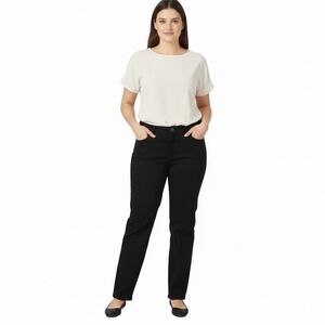 NEW Ruby Rd Straight Leg Pants Women 18 Black Stretch Cotton Classic Work Casual